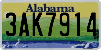 AL license plate 3AK7914