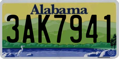 AL license plate 3AK7941