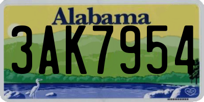 AL license plate 3AK7954
