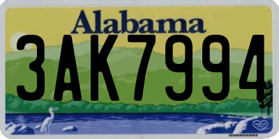 AL license plate 3AK7994