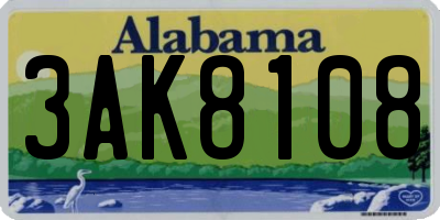 AL license plate 3AK8108