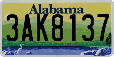 AL license plate 3AK8137