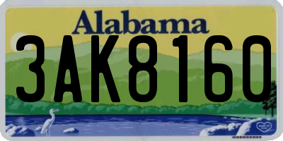 AL license plate 3AK8160