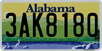 AL license plate 3AK8180