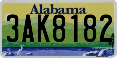 AL license plate 3AK8182