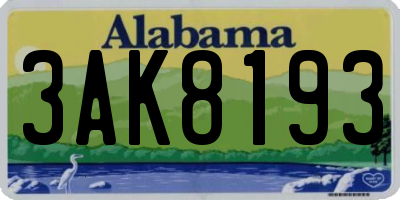 AL license plate 3AK8193