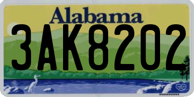 AL license plate 3AK8202
