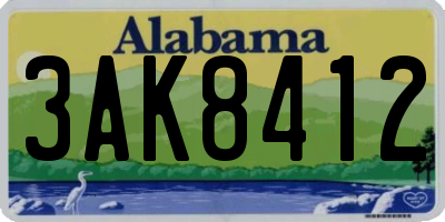 AL license plate 3AK8412