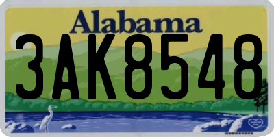 AL license plate 3AK8548