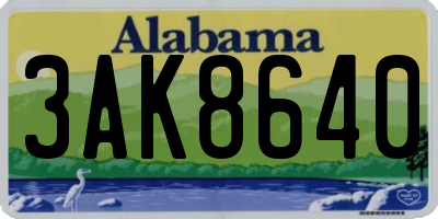 AL license plate 3AK8640
