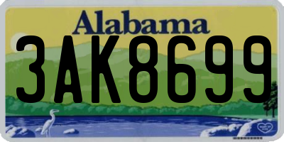 AL license plate 3AK8699
