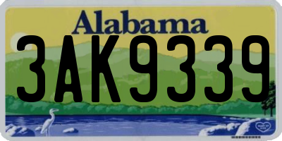 AL license plate 3AK9339