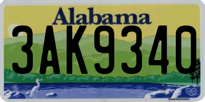 AL license plate 3AK9340