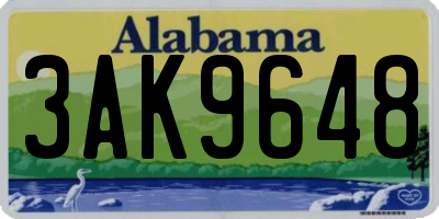 AL license plate 3AK9648