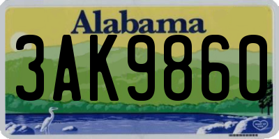AL license plate 3AK9860