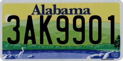 AL license plate 3AK9901