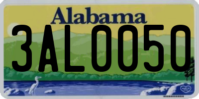 AL license plate 3AL0050
