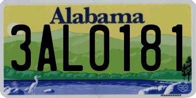 AL license plate 3AL0181