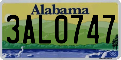 AL license plate 3AL0747