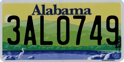 AL license plate 3AL0749