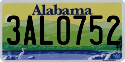 AL license plate 3AL0752