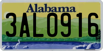 AL license plate 3AL0916