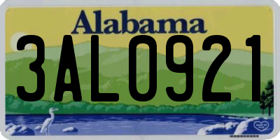 AL license plate 3AL0921