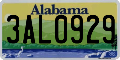 AL license plate 3AL0929