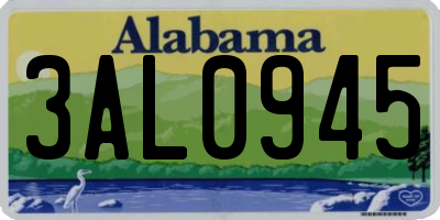 AL license plate 3AL0945