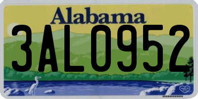 AL license plate 3AL0952