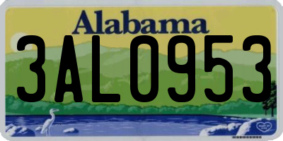 AL license plate 3AL0953