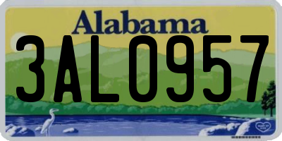 AL license plate 3AL0957