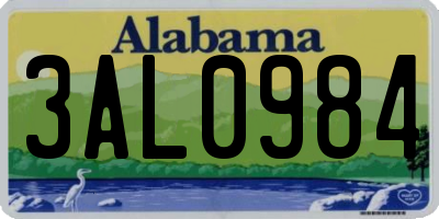 AL license plate 3AL0984