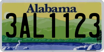 AL license plate 3AL1123