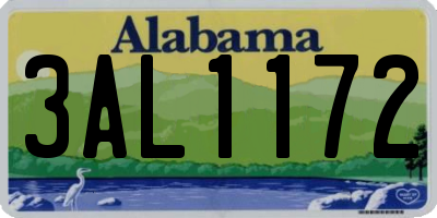 AL license plate 3AL1172