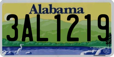 AL license plate 3AL1219