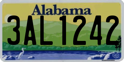 AL license plate 3AL1242