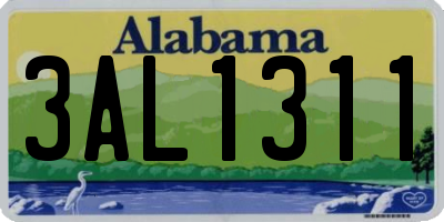 AL license plate 3AL1311