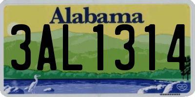 AL license plate 3AL1314