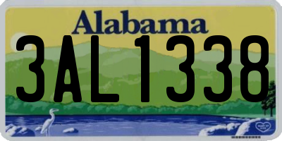 AL license plate 3AL1338