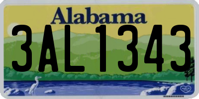 AL license plate 3AL1343