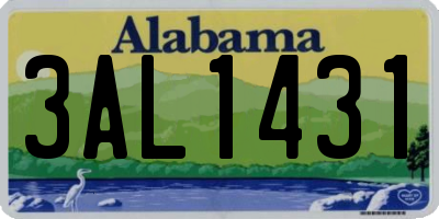 AL license plate 3AL1431