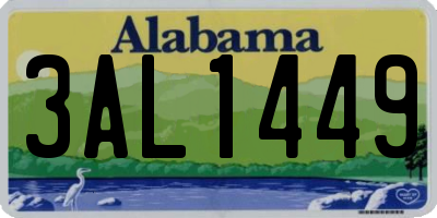 AL license plate 3AL1449