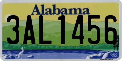AL license plate 3AL1456
