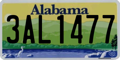 AL license plate 3AL1477