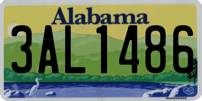 AL license plate 3AL1486