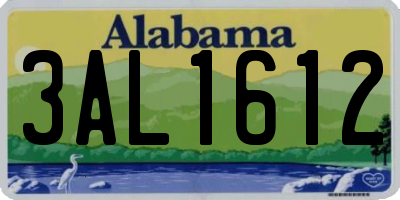 AL license plate 3AL1612