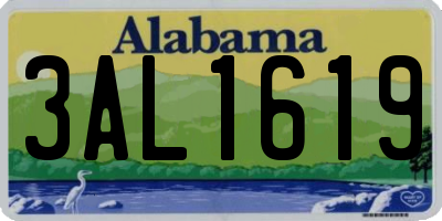 AL license plate 3AL1619