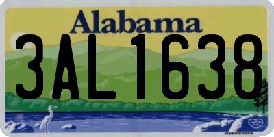 AL license plate 3AL1638