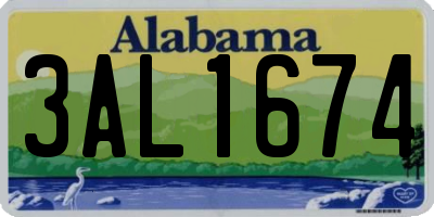 AL license plate 3AL1674